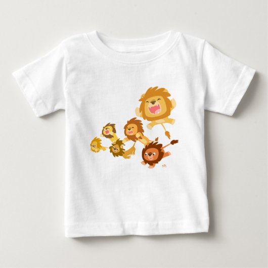 Niedlicher Cartoon Lions'Parade Baby T - Shirt (Vorderseite)