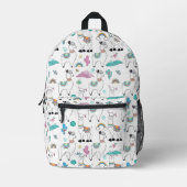 Niedlicher Cartoon Llama Pattern Bedruckter Rucksack (Vorderseite)