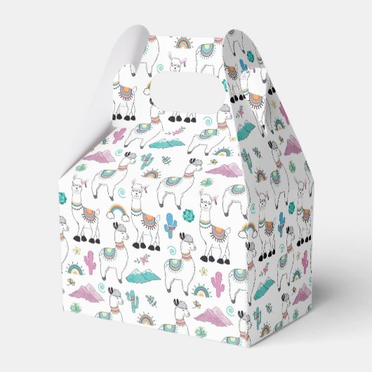 Niedlicher Cartoon Llama Pattern Geschenkschachtel (Rückseite)