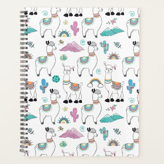 Niedlicher Cartoon Llama Pattern Planer (Vorderseite)