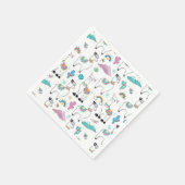 Niedlicher Cartoon Llama Pattern Serviette (Ecke)