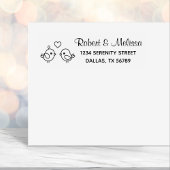 Niedlicher Cartoon Lovebirds - Anschrift Permastempel