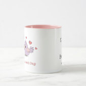 Niedlicher Cartoon Lovebirds Rosa Herzchen Valenti Tasse (Zentrum)