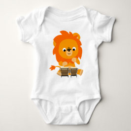 Niedlicher Cartoon Löwe Bongos Baby Bodysuit Baby Strampler