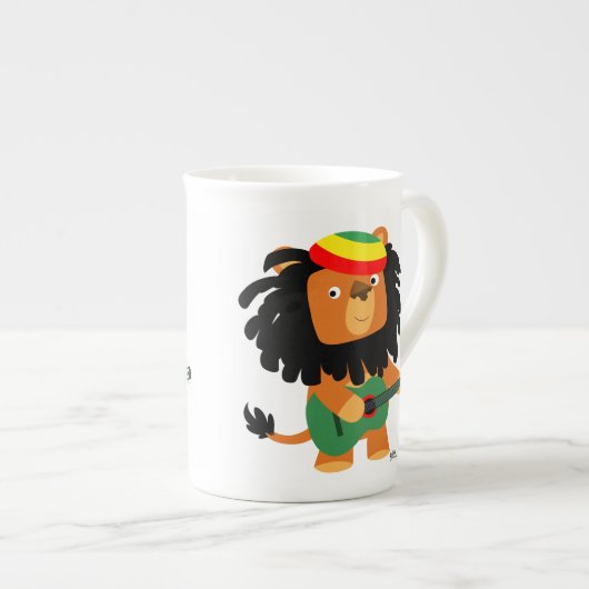 Niedlicher Cartoon Löwe der Zion-Knochen-China Tas Porzellantasse (Vorderseite Rechts)