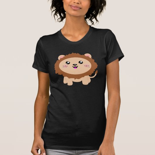 Niedlicher Cartoon Löwe T-Shirt (Vorderseite)