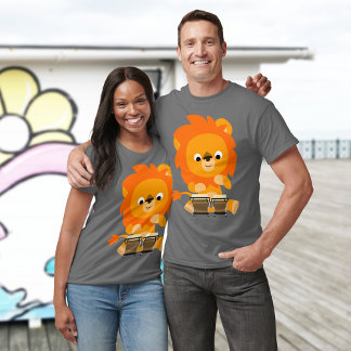 Niedlicher Cartoon Löwe T - Shirt Bongos