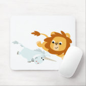 Niedlicher Cartoon Löwe und Einhornmousepad Mousepad (Mit Mouse)