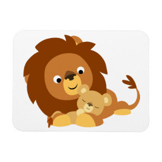 Niedlicher Cartoon Löwe Vater & Cub Flexible Magne Magnet