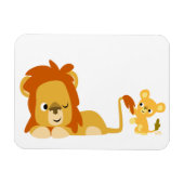 Niedlicher Cartoon Löwe Vater und Cub Flexible Mag Magnet (Horizontal)