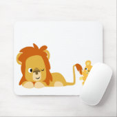 Niedlicher Cartoon Löwe Vater und Cub Mousepad (Mit Mouse)