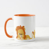 Niedlicher Cartoon Löwe Vater und Cub Tasse (Links)