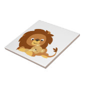 Niedlicher Cartoon Löwe Vater und Cub Tile Fliese (Seite)