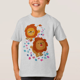 Niedlicher Cartoon Löwen im Garten Kinder T - Shir T-Shirt