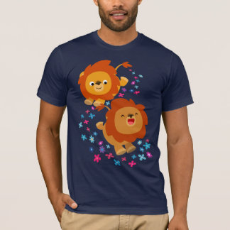 Niedlicher Cartoon Löwen im Garten T - Shirt
