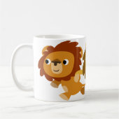 Niedlicher Cartoon Löwen in eiliger Tasse (Links)