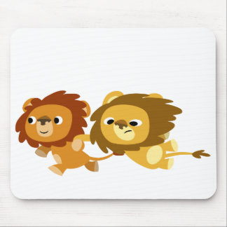 Niedlicher Cartoon Löwen in einer eiligen Mousepad