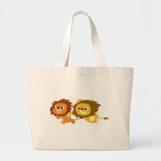 Niedlicher Cartoon Löwen in einer eiligen Tasche