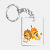 Niedlicher Cartoon Löwenleser Akryllischer Schlüss Schlüsselanhänger (Vorderseite links)