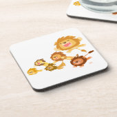 Niedlicher Cartoon Löwen's Parade Untersetzer Set (Linke Seite)