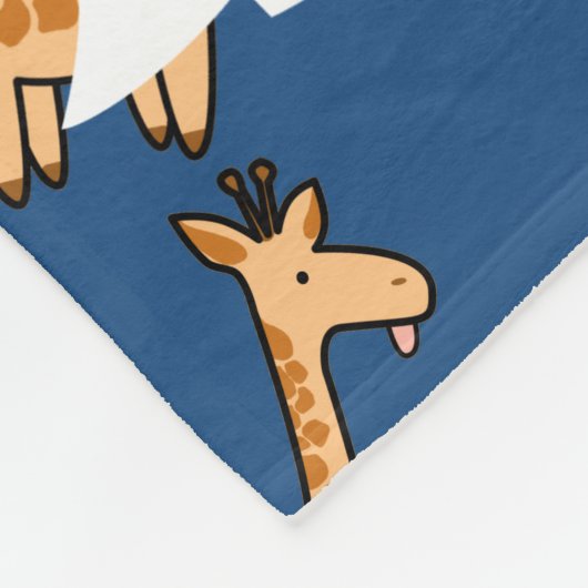 Niedlicher Cartoon-lustige Giraffe u. Name im Fleecedecke (Ecke)