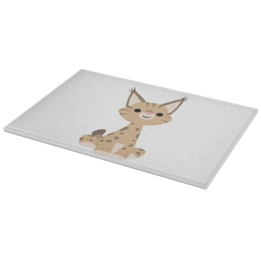 Niedlicher Cartoon Lynx Cutting Board Schneidebrett (Ecke)