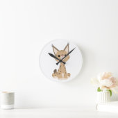 Niedlicher Cartoon Lynx Wall Clock Runde Wanduhr (Zuhause)