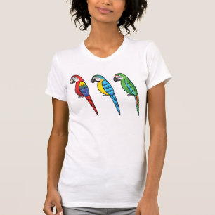 Niedlicher Cartoon Macaw Parrot Birds T-Shirt