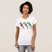 Niedlicher Cartoon Macaw Parrot Birds T-Shirt (Vorne ganz)
