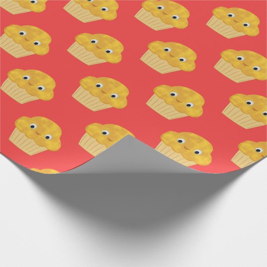 Niedlicher Cartoon-Maisfäule auf rotem Umschlagpap Geschenkpapier (Ecke)