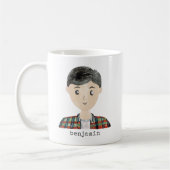 Niedlicher Cartoon Malerportrait Kaffeetasse (Links)