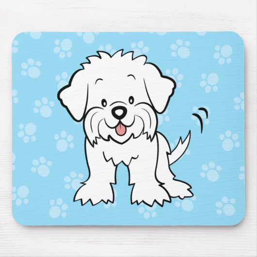 Niedlicher Cartoon maltesisches Mousepad (Vorne)