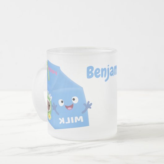 Niedlicher Cartoon Mattglastasse (Vorderseite Links)