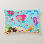 Niedlicher Cartoon Meerjungfrau Dekokissen (Vorderseite)