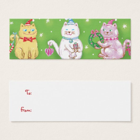 Niedlicher Cartoon Meowy Weihnachtskatzen in Weihn (Vorne & Hinten)