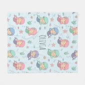 Niedlicher Cartoon Mermaid Pattern Fleecedecke (Vorderseite (Horizontal))