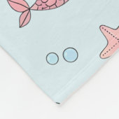 Niedlicher Cartoon Mermaid Pattern Fleecedecke (Ecke)