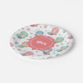 Niedlicher Cartoon Mermaid Pattern Pappteller (Schrägansicht)