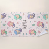 Niedlicher Cartoon Mermaid Pattern Strandtuch (Vorderseite)