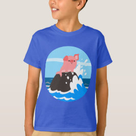 Niedlicher Cartoon MerSchwein auf einem Rock Kids  T-Shirt