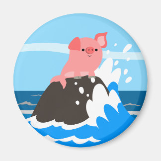 Niedlicher Cartoon Merwine auf einem Rock Magnet