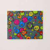 Niedlicher Cartoon-mikroskopische Mikroben-Tapete Puzzle (Horizontal)