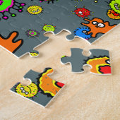 Niedlicher Cartoon-mikroskopische Mikroben-Tapete Puzzle (Seite)