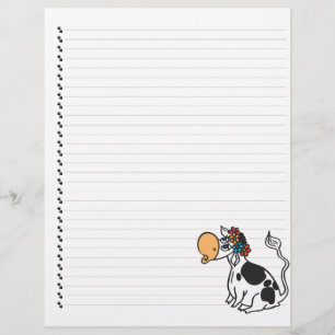 Niedlicher Cartoon Milchkuh Lined Pet Letterhead