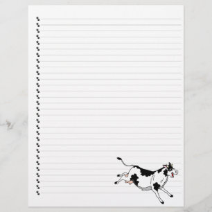 Niedlicher Cartoon Milchkuh Lined Pet Letterhead