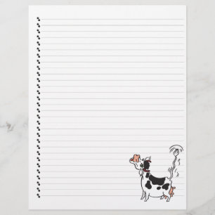 Niedlicher Cartoon Milchkuh Lined Pet Letterhead