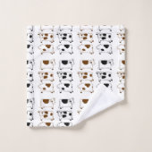 Niedlicher Cartoon Milchkühe Badhandtuch Set (Waschlappen)