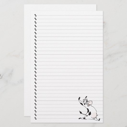 Niedlicher Cartoon Milchkühe Bettgebäck Briefpapier (Vorne/Hinten)