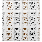 Niedlicher Cartoon Milchkühe Duschvorhang (Vorderseite)