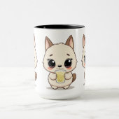 Niedlicher Cartoon mit Adorable Dog Trinken Tasse (Zentrum)